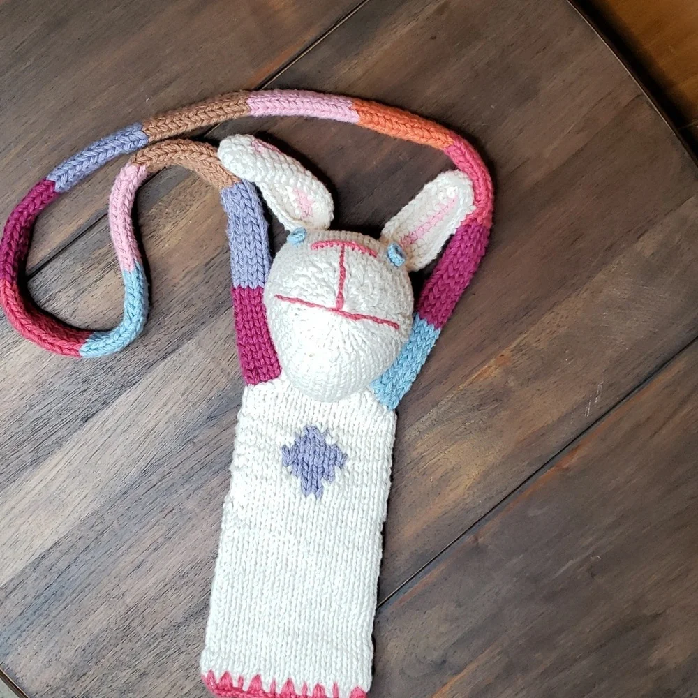 Blabla NWOT Hand-Knit Plush Bunny Rabbit Bag Purse